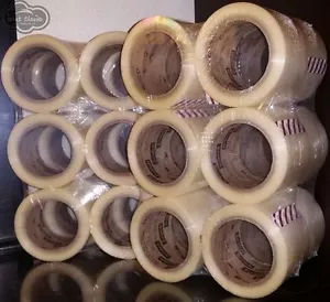 Packing Tape, 3"x110 yds Clear 3M Scotch #371 Hot Melt (Pack of 6) - Picture 1 of 4