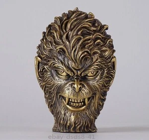 Latón Mono Rey Buda Demonio Estatua Buen Mal Budismo Zen Mesa Decoración - Imagen 1 de 7