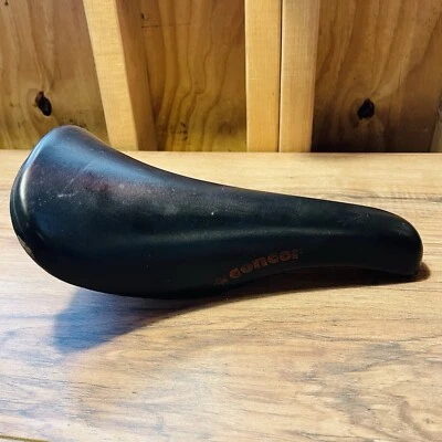 Vintage Selle San Marco Concor Confort Black Leather Road Saddle Italy - Image 1 of 4