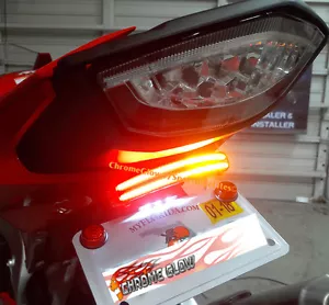 Honda CBR1000RR 2017+ barra de luz LED integrada eliminador de guardabarros STD; lente transparente - Imagen 1 de 5