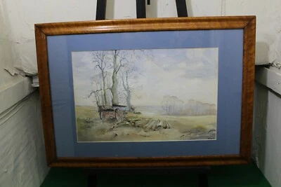 Watercolour Painting Depicting Landscape Wood Logging Scene, Signed J.R.M 93 - Image 1 of 4