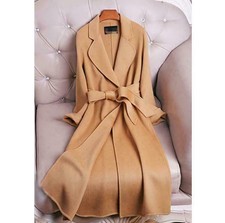 Womens Long Coats Wool Cashmere Outwear Slim Double-sided Thicken Trench Ladies