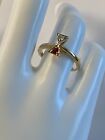 14K SOLID YELLOW GOLD  DIAMOND &RUBY FEMALES  RING ESTATE  PXXX