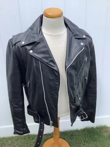 PARK V MINT PERFECT Vintage Leather Motorcycle Jacket USA Mens 42 - Picture 1 of 18