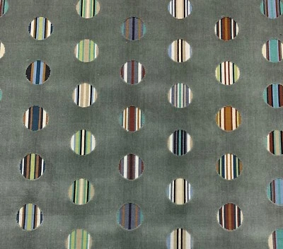 POLLACK & ASSOCIATES PEEP SHOW VISTA GRAY VELVET FURNITURE FABRIC BY YARD 49"W - Image 1 of 4