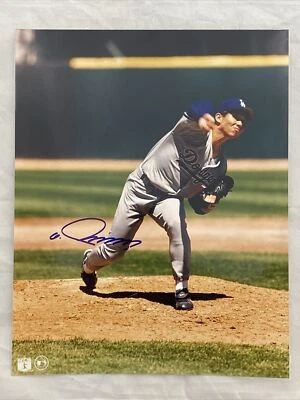 HIDEO NOMO AUTOGRAPHED 8X10 OFFICIAL MLB PHOTO LA DODGERS SIGNED BLUE SHARPIE - Image 1 of 4