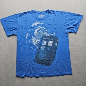 Doctor Who Men's Size Large Blue Short Sleeve Graphic T-Shirt - Picture 1 of 9