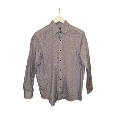 Camisa de vestir Hart Schaffner Marx para hombre con estampado geométrico con botones talla M Foto 1 de 4