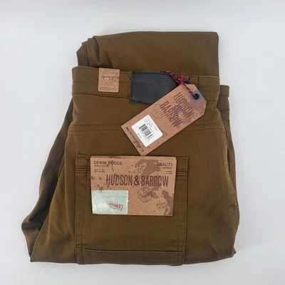 Pantalones elásticos para hombre Hudson & Barrow marrón tabaco 38x32 informales pierna recta Foto 1 de 4