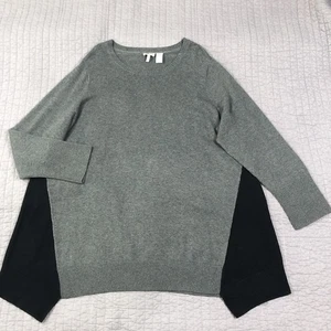 LOGO Lori Goldstein Pullover Damen 3X grau schwarz Baumwolle Kaschmirmischung Tunika Strick - Bild 1 von 18