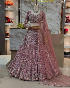 Designer Chaniya Choli Lehenga Indian Wedding Party Pakistani Bridal Bollywood - Picture 1 of 9