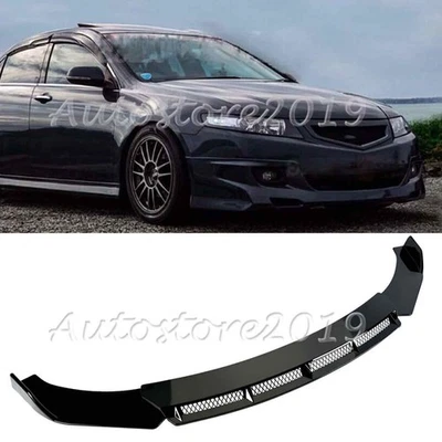 For Acura TSX 2004-2014 Glossy Black Front Bumper Lip Spoiler Splitter Body Kit - Изображение 1 из 4