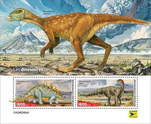 Dinosaurs MNH Stamps 2024 Central African M/S - Picture 1 of 1