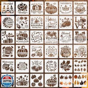 36 Piezas Plantillas de Otoño Día de Acción de Gracias Plantillas de Pintura Reutilizables 5.12 x 5.12  - Imagen 1 de 5