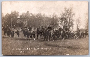 K39/ Fort Scott? Kansas RPPC Postcard c1910 Battery Drivers Soldiers 474 - Picture 1 of 2