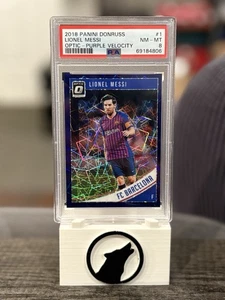2018 Panini Donruss Optic Lionel Messi #1 Purple Velocity /125 PSA 8 Barcelona - Bild 1 von 4