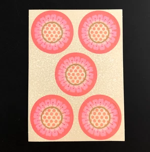 FLORAL DECORATIVE PATTERN retro mod 70s hippie flower VINTAGE sticker sheet - Picture 1 of 3