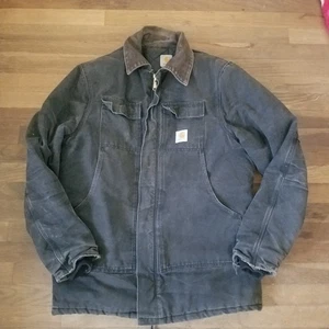 Giacca foderata trapuntata vintage Carhartt C26 MDT nera invecchiata lavoro taglia L - Foto 1 di 7