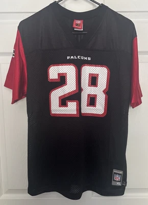 Camiseta deportiva vintage Reebok Atlanta Falcons Warrick Dunn #28 negra juvenil XL excelente Foto 1 de 4