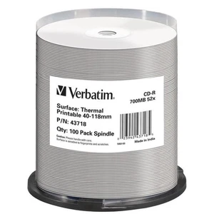 100x Verbatim CD-R Rohlinge 700MB 52x Schreiben thermobedruckbar Spindel Cakebox - Bild 1 von 1
