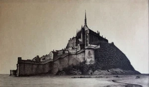 A. Marcel — Le Mont Saint-Michel — dessin à l'encre signé en bas à droite. - Imagen 1 de 8