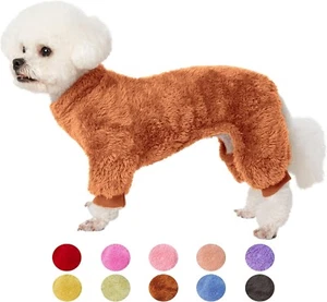 Hundepullover Mantel Pyjama Schlafanzug Hundekleidung, Hundejacke Outfit (X-Small, Kaffee) - Bild 1 von 6