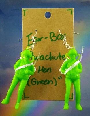 Pendientes "Paracaídas Hombres (Verde)" Paracaídas Hombres Dije Locos Extraños (Envío Gratis) Foto 1 de 3