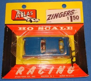 ATLAS HO 1/87 SCALE SLOT CAR - AVANTI ZINGERS 1299 BLUE FACTORY SEALED CARD - Picture 1 of 1