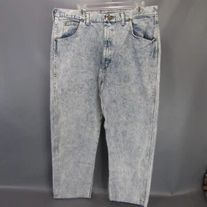 Vintage Wrangler Acid Wash Jeans Men's Size 36x28 Mader in USA 1990's 80s era - Picture 1 of 8