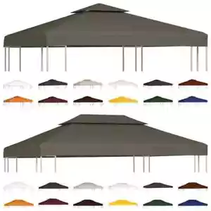 Waterproof Gazebo 2 Tier Top Replacement Canopy UV Sunshade Patio Cover - Picture 1 of 25