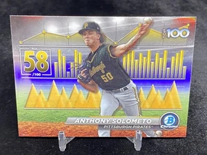 ANTHONY SOLOMETO 2024 BOWMAN CHROME #BTP-58 PROSPECTS TOP 100 INSERT / PIRATES - Picture 1 of 2