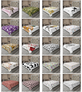 Ambesonne Cat Design Flat Sheet Top Sheet Decorative Bedding 6 Sizes