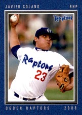 2008 Ogden Raptors Grandstand #29 Javier Solano San Luis Mexico MX Baseball Card