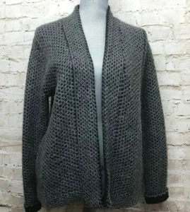 Contemporaine Simons Womens Size Medium Gray Long Open Front Sweater Mohair - Picture 1 of 6
