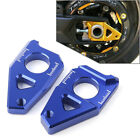 Motorcycle Axle Spindle Chain Adjuster Blocks For Yamaha Yzf Fz8 Fz1 Tmax Blue