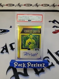 PSA 9 2021 UFC CHRONICLES FORREST GRIFFIN FLUX AUTO GOLD PRIZM POP 1 #05/10 - Picture 1 of 2