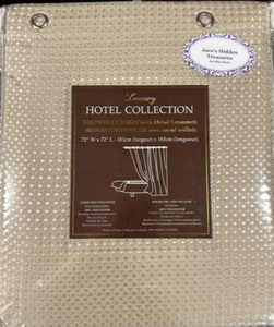 Hotel Premium Luxury Collection Fabric Shower Curtain Taupe-Gold Polyester - Picture 1 of 2