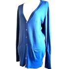 Carol Rose Blue Cardigan Sweater Size 12 Long Sleeve Buttons Classic Soft Knit