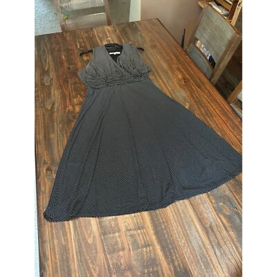 Vestido midi Evan-Picono a lunares sin mangas cuello en V 14W Foto 1 de 4