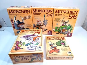 Munchkin Base Game + Expansions 2+3+4+5+6+7+8+9 (NEW ITEM) Pegasus - German - Picture 1 of 3