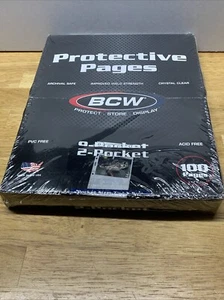 1 New Box 100 BCW Pro 2-Pocket Photo Album Pages 5 1/2” x 7 1/8” binder sheets - Picture 1 of 13