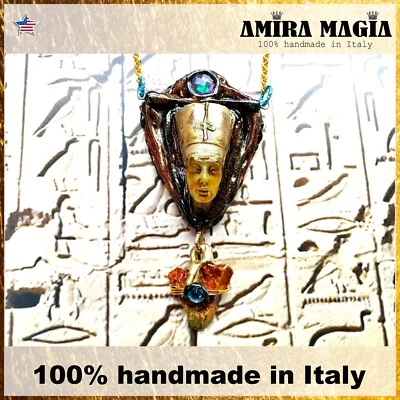 Lucky Talisman Egyptian Nefertiti Pendant Jewellery Antique Magic Amulet Stone - Image 1 of 4