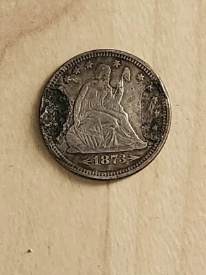 1873 Seated Liberty Quarter "With Arrows" Love Token - Image 1 of 2