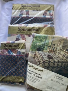 Vintage Springmaid Double Sheet Set & 1 Sham Wedding Ring American Folk Song NOS - Picture 1 of 9