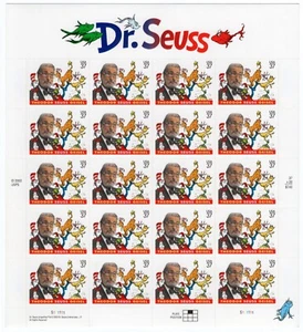 US 2003 SC 3835 37c Dr. Seuss, Children's Author & Cartoonist - Sheet of 20 MNH - Picture 1 of 2