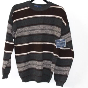 Cárdigan Suéter John Ashford Para Hombre Pequeño Pullover a Rayas Nuevo con Etiquetas - Imagen 1 de 7