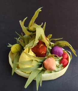 Vintage 1960s Ladies Hat Sculpture - Brazil Fruit Paper - Made in Denmark - Picture 1 of 9