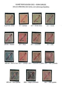 (Z9) PORTUGAL PORTUGUESE COLONIES GUINEA STAMPS #98/112 1911 UNUSED SET (1 USED)