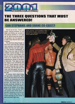 Страница журнала Shane Stephanie McMahon Steve Austin 8x10 Pro Wrestling WWE NWA - Изображение 1 из 3
