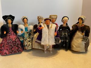 Vintage 1974 PEGGY NISBET 8" Portrait Dolls KING HENRY the VIII & Wives Lot of 7